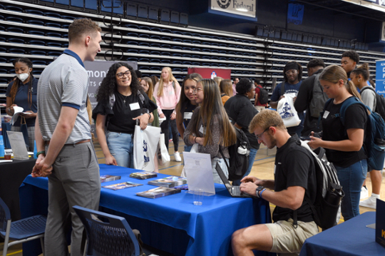 Washburn students attending the 2022 career and graduate school fair