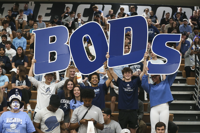 Students at a Basketball Game with a BODS Sign